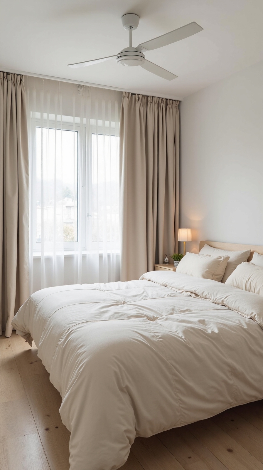 expansive light filled sophisticated small bedroom