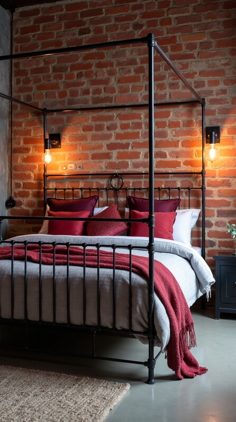 exposed brick loft style industrial retreat