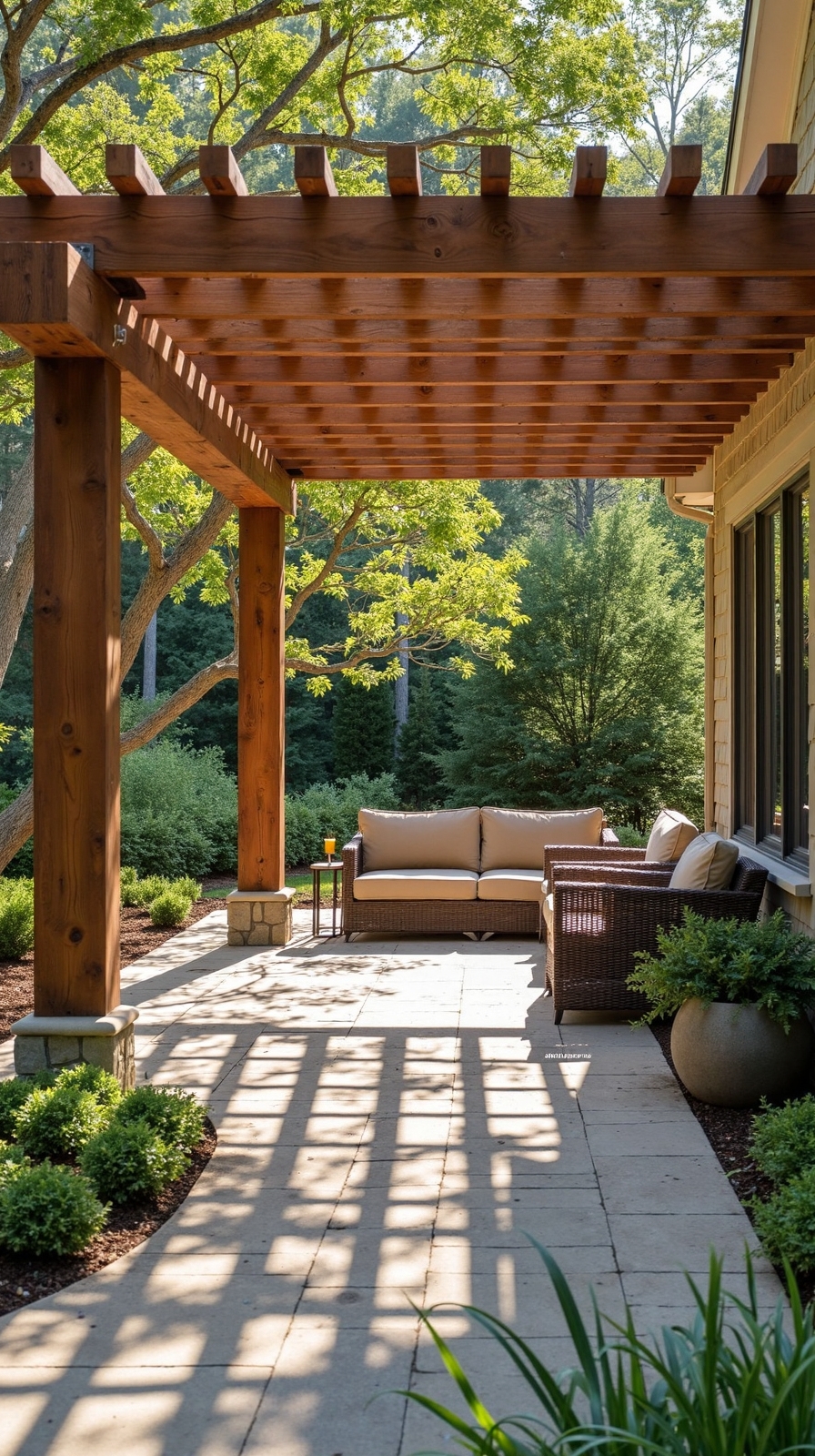 extend patio with elegant pergola