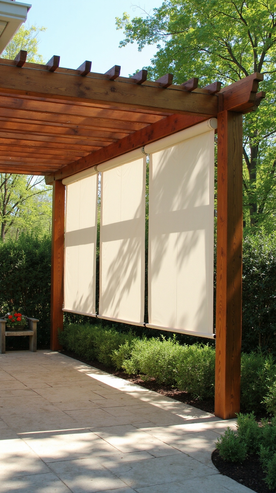 flexible adaptable motorized pergola screens