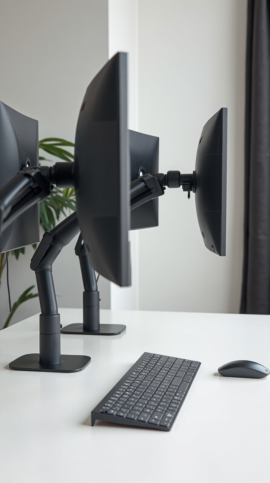 flexible ergonomic dual monitor adjustment