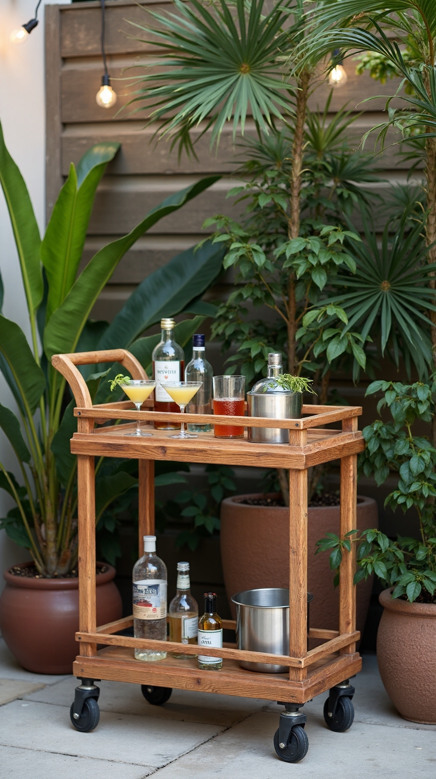 flexible mobile adaptable outdoor bar cart