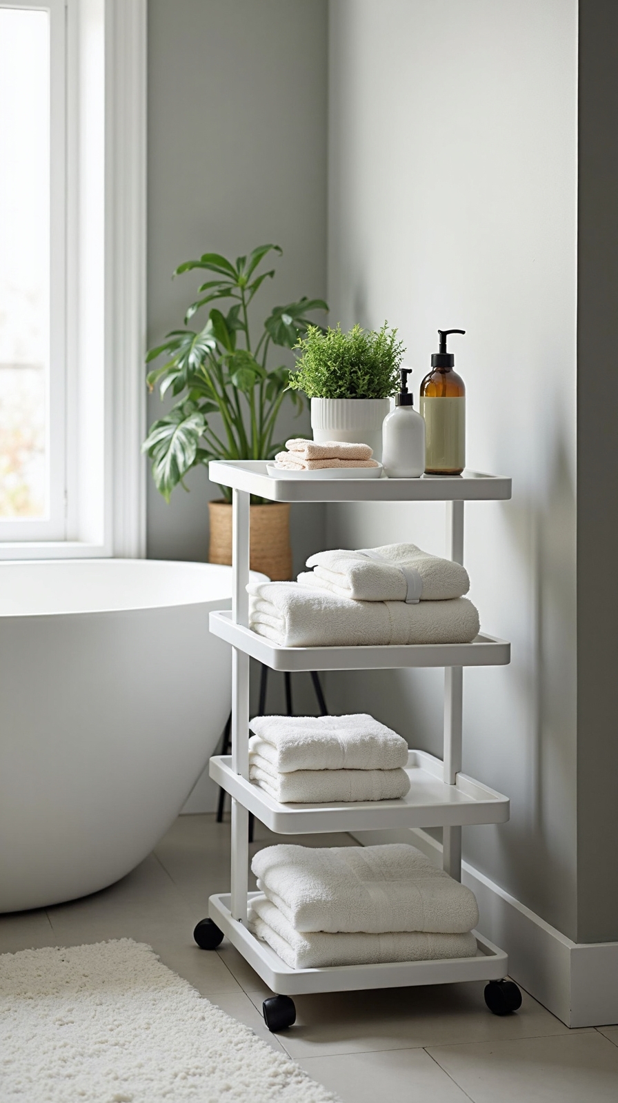 flexible mobile bathroom storage solutions