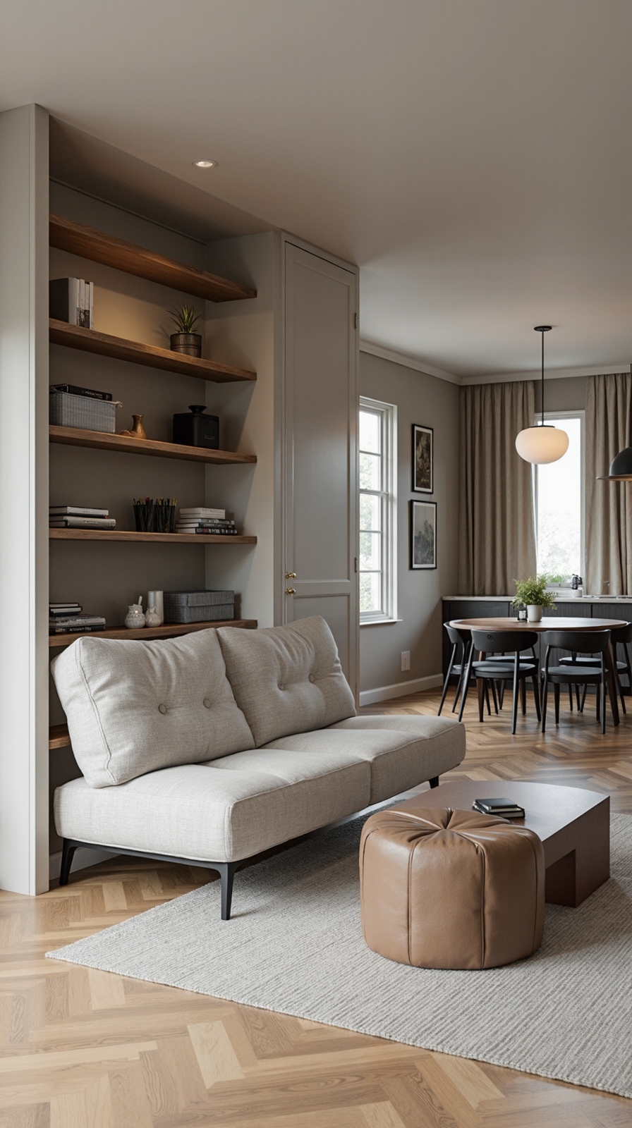 flexible multipurpose space dividing futon