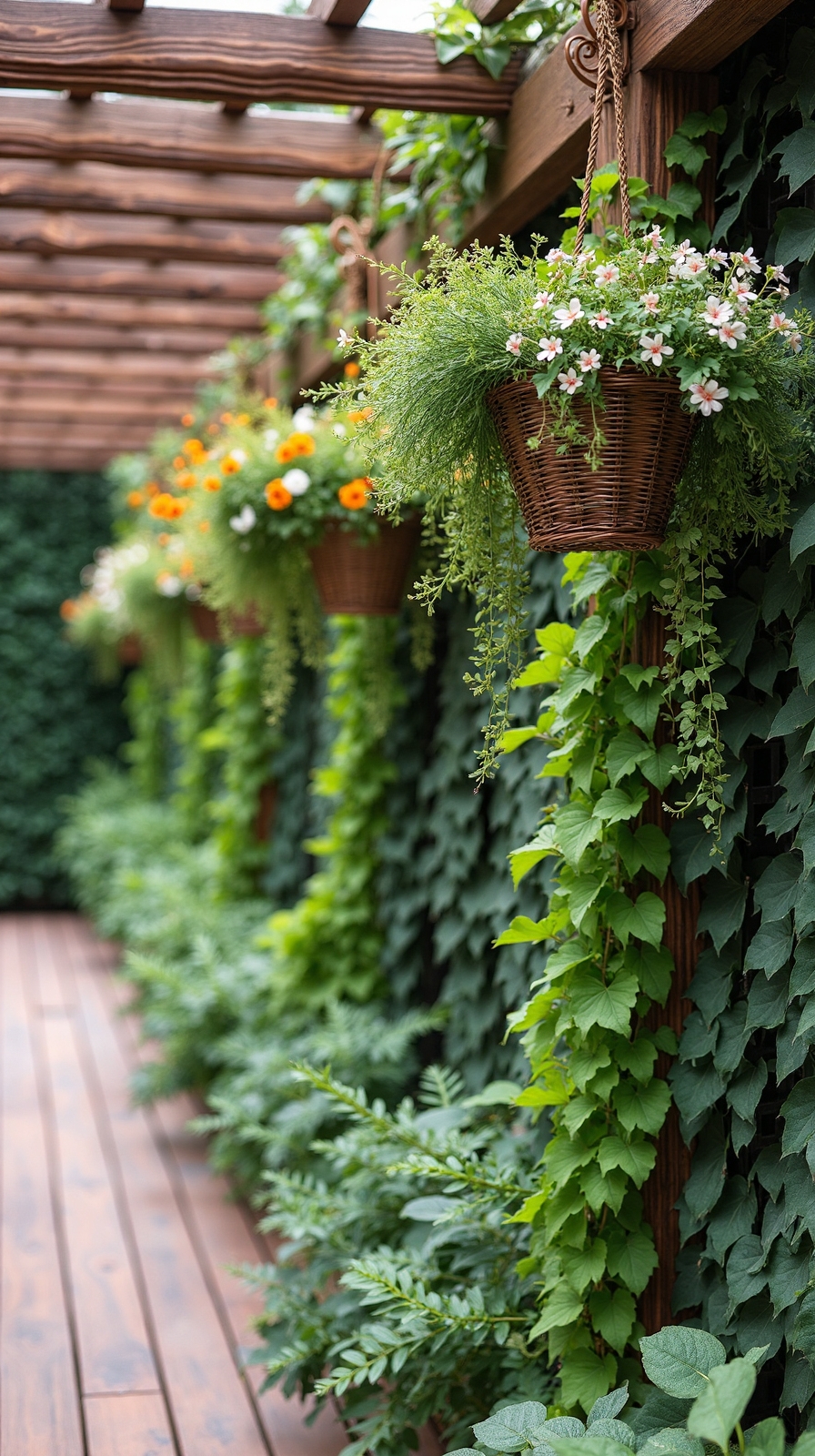 flexible natural privacy screening baskets