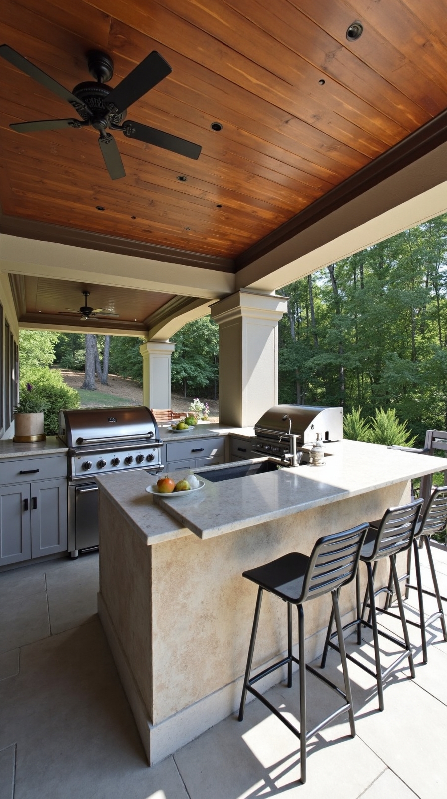 flexible social cozy outdoor kitchen setup