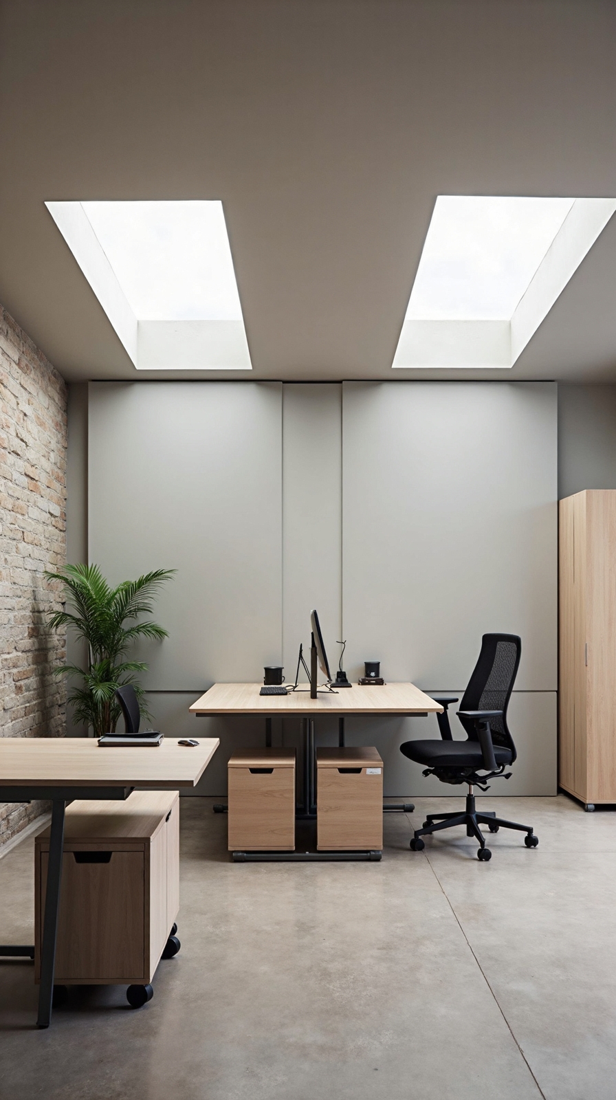 flexible workspace with reconfigurable furniture