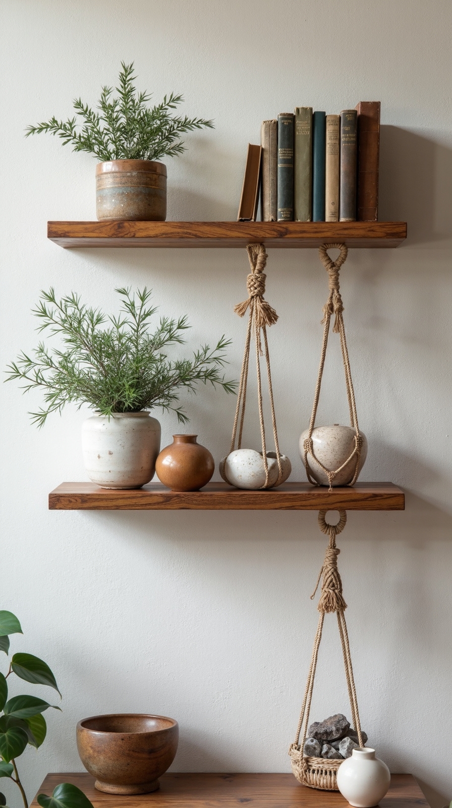 floating bohemian shelves inspire productivity