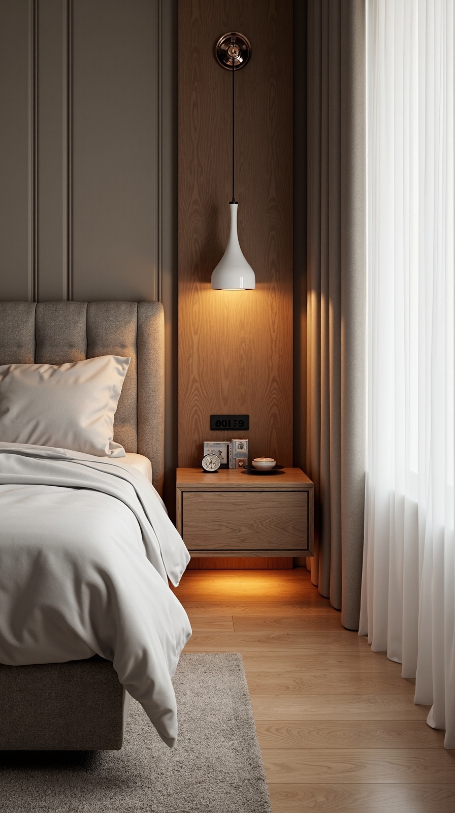 floating nightstands maximize small bedroom space