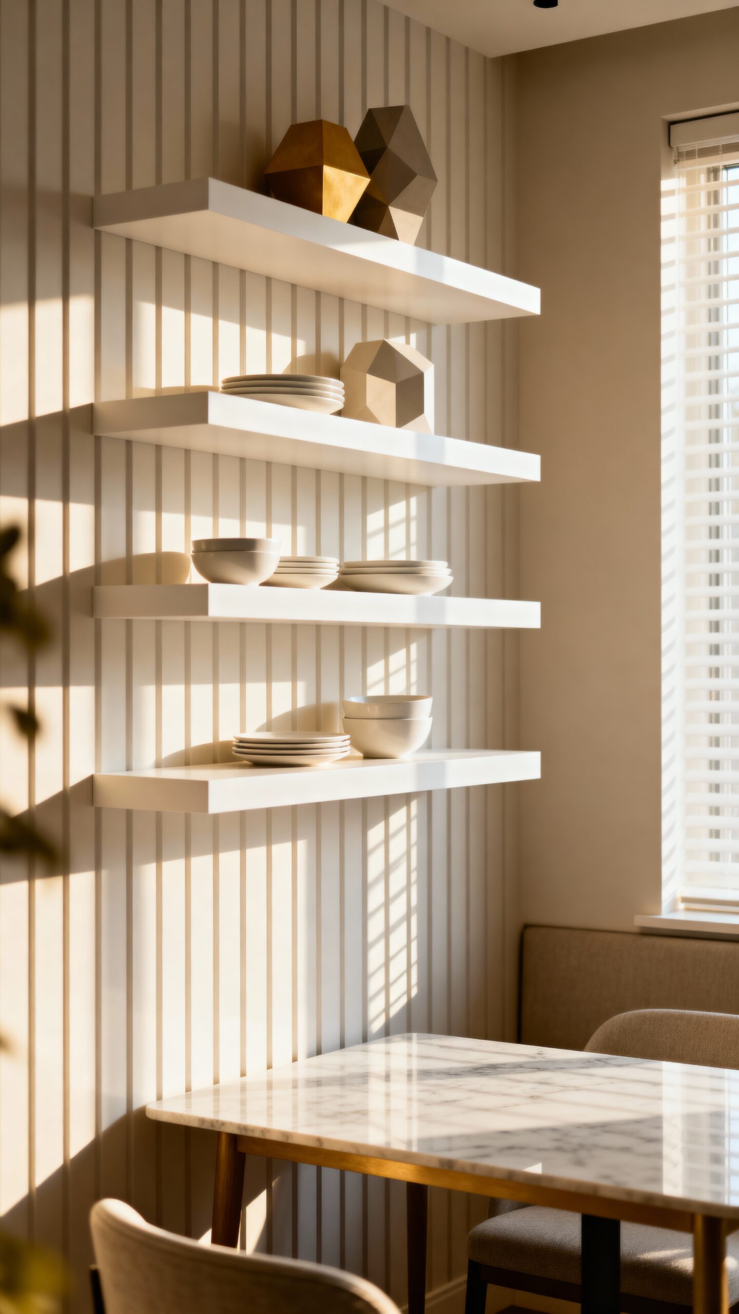 floating shelves maximize small space