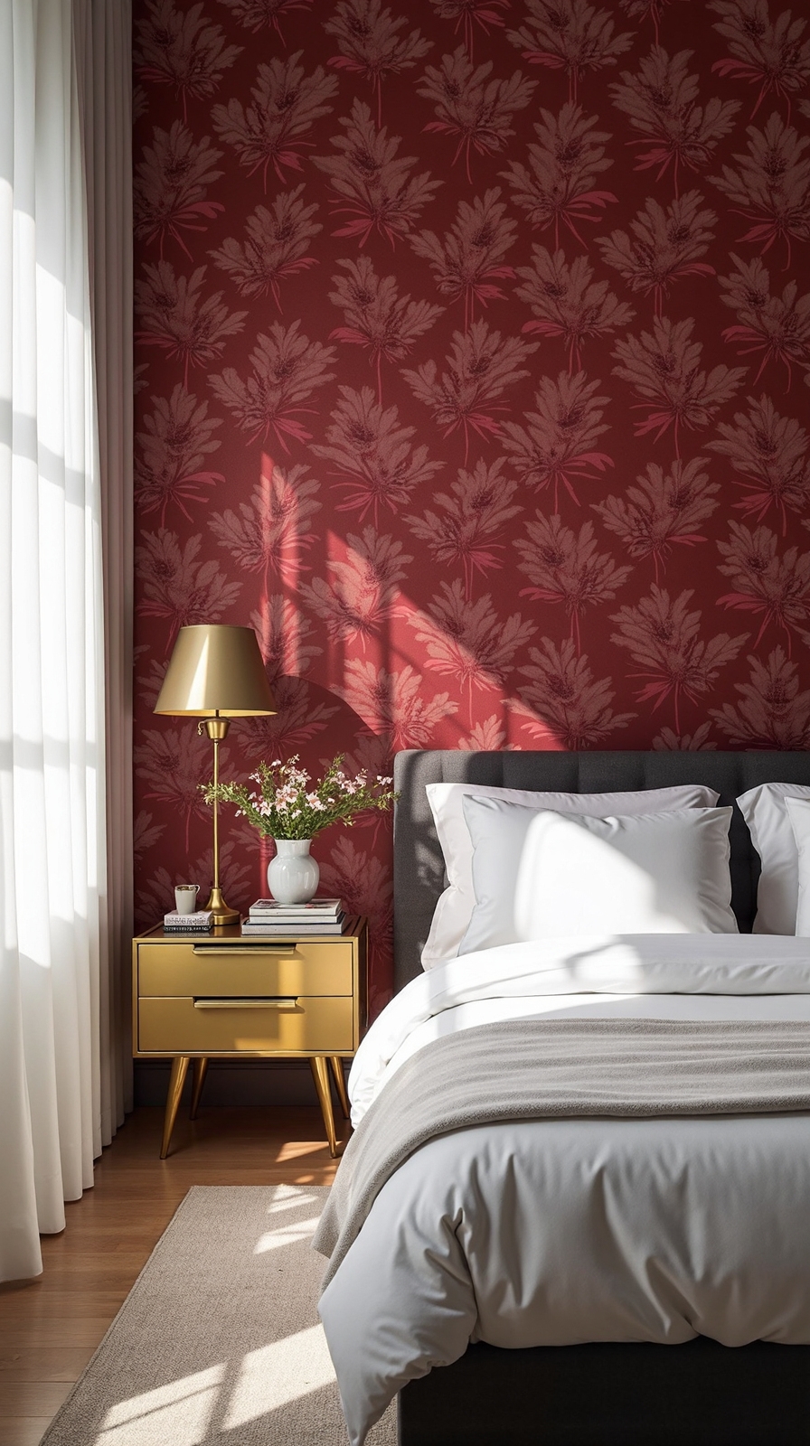 floral accent wall design inspiration