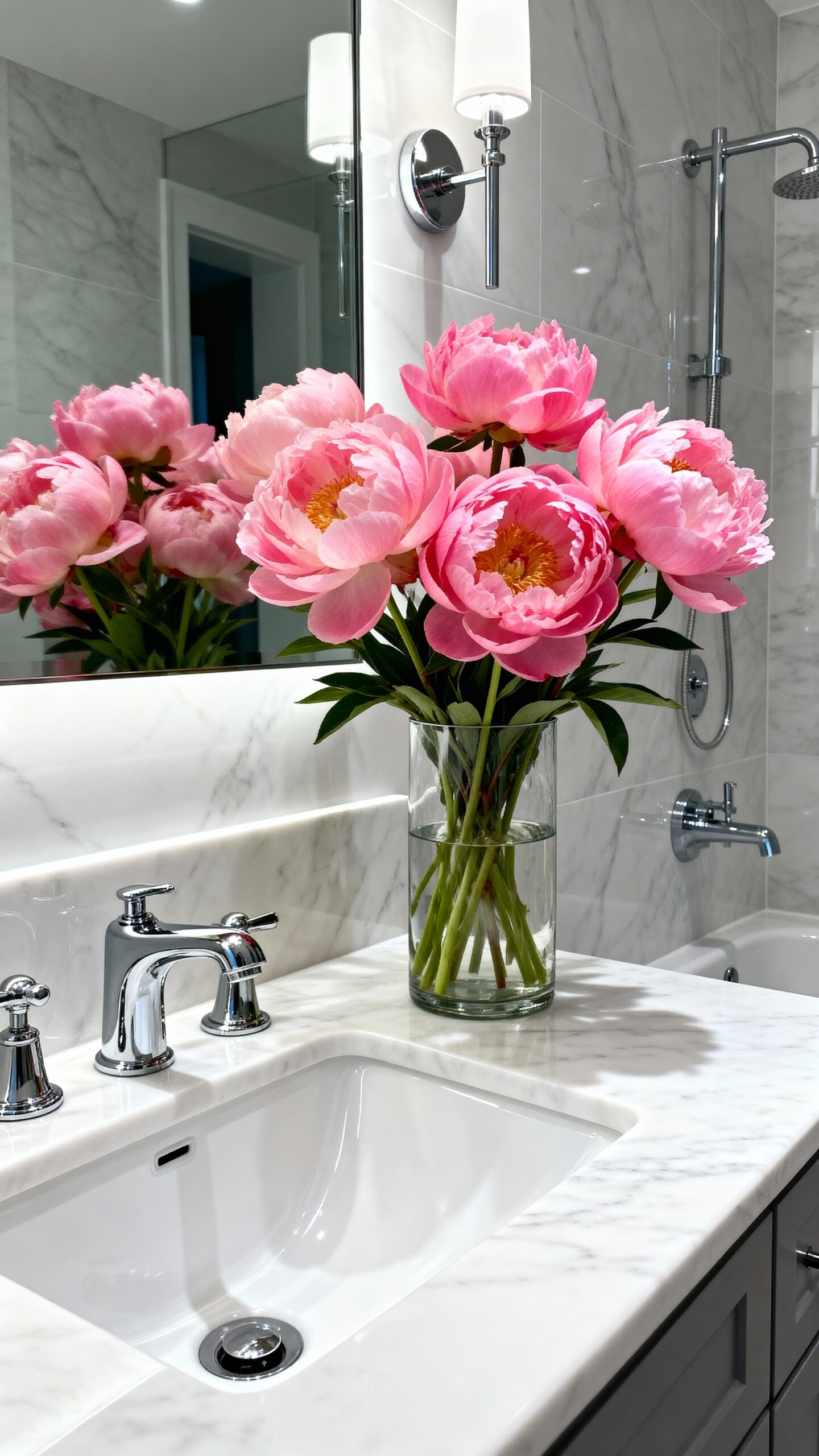 floral vibrance transforms bathroom ambiance