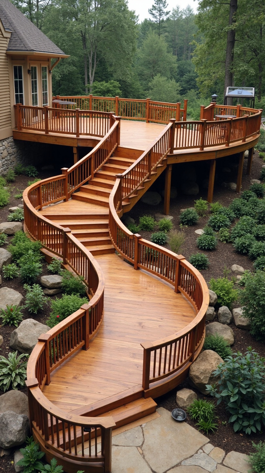 flowing elevated serpentine deck design