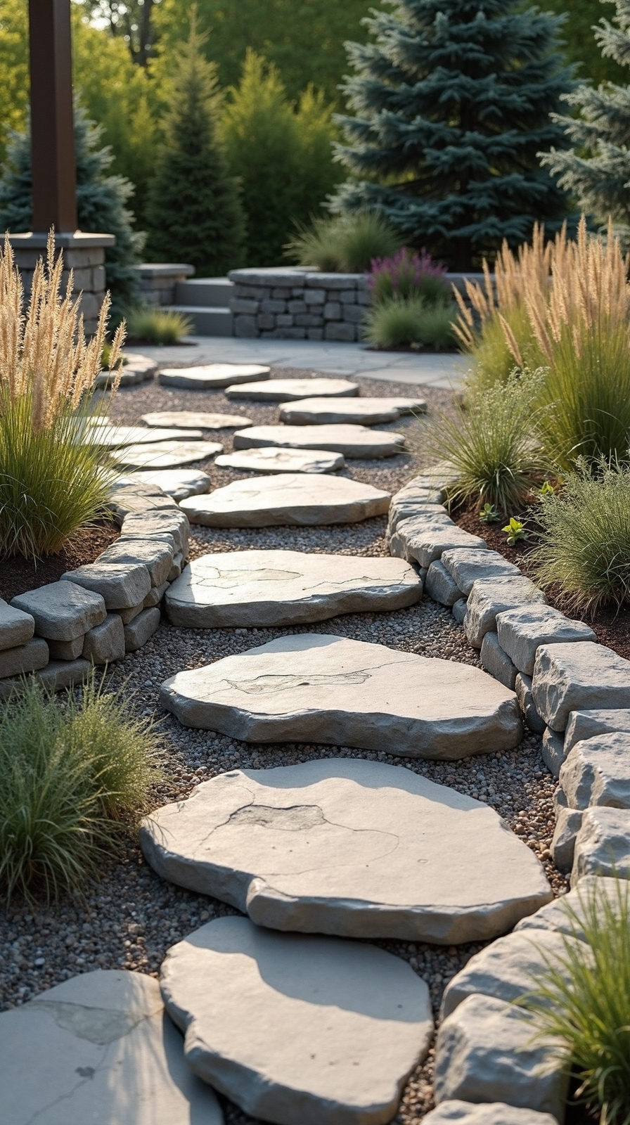 flowing organic curved natural walkways