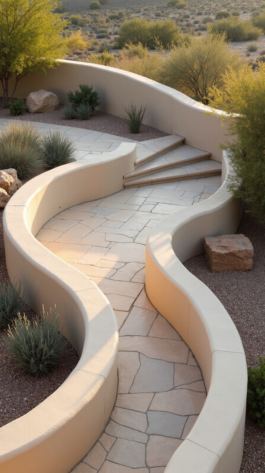 flowing organic seating landscape enhancement