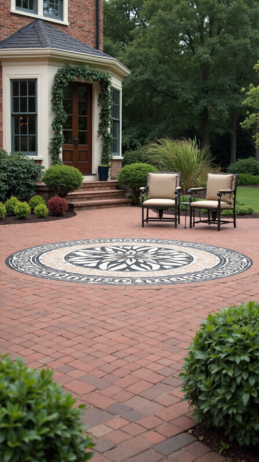 focal point of brick patio