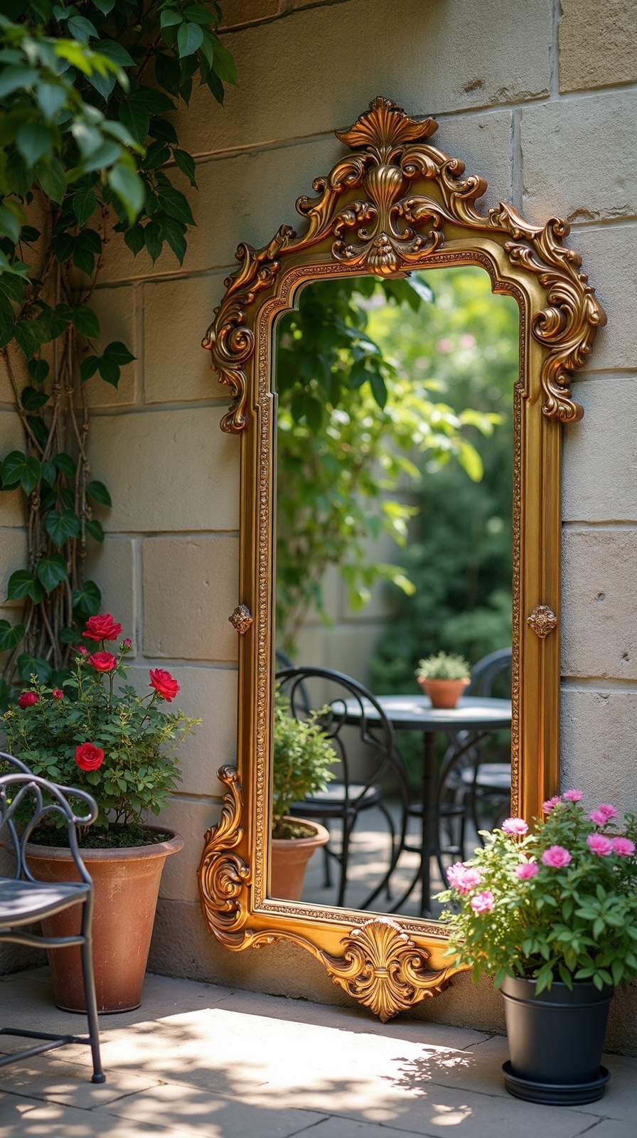 framed outdoor garden reflection
