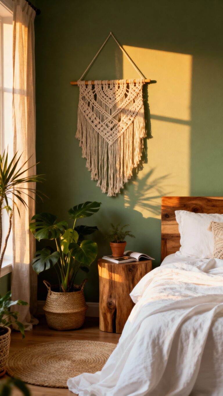 fresh natural boho bedroom