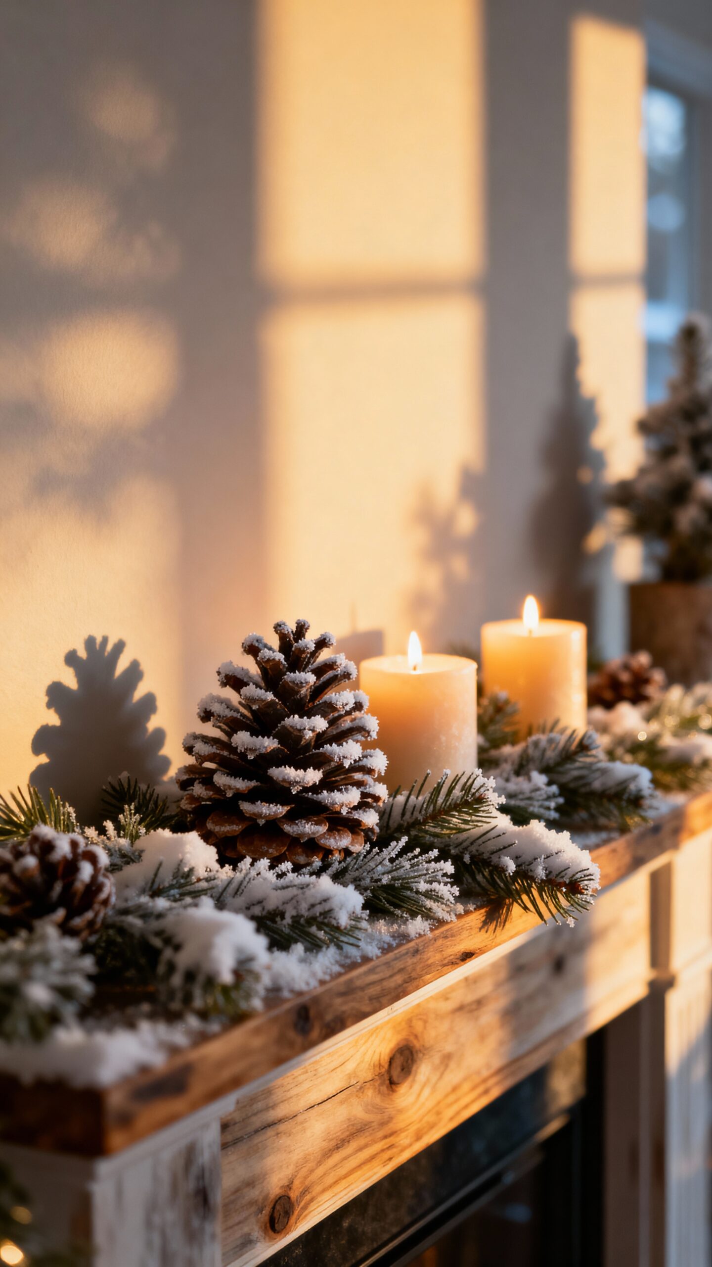 frosted layered natural rustic centerpieces