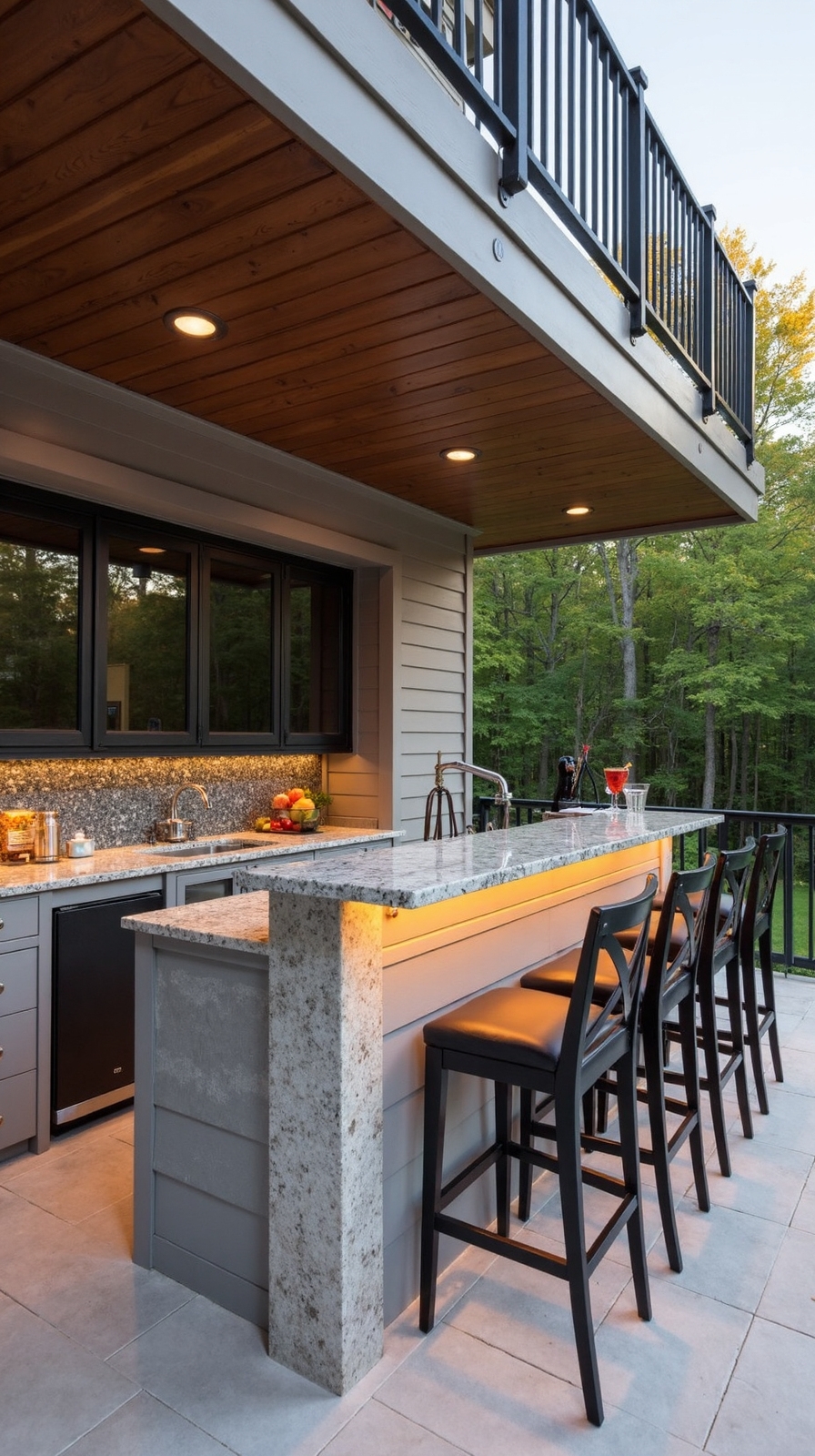 functional deck railing bar extension