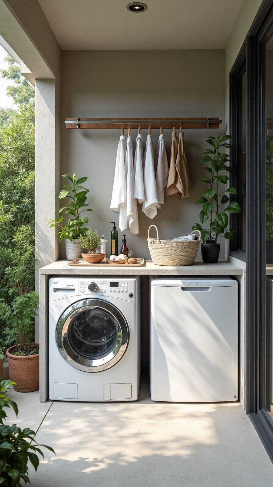 functional outdoor laundry room patio