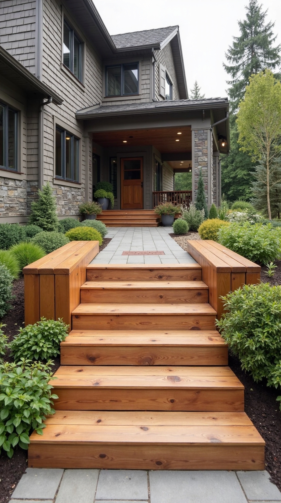 functional outdoor seating timber steps