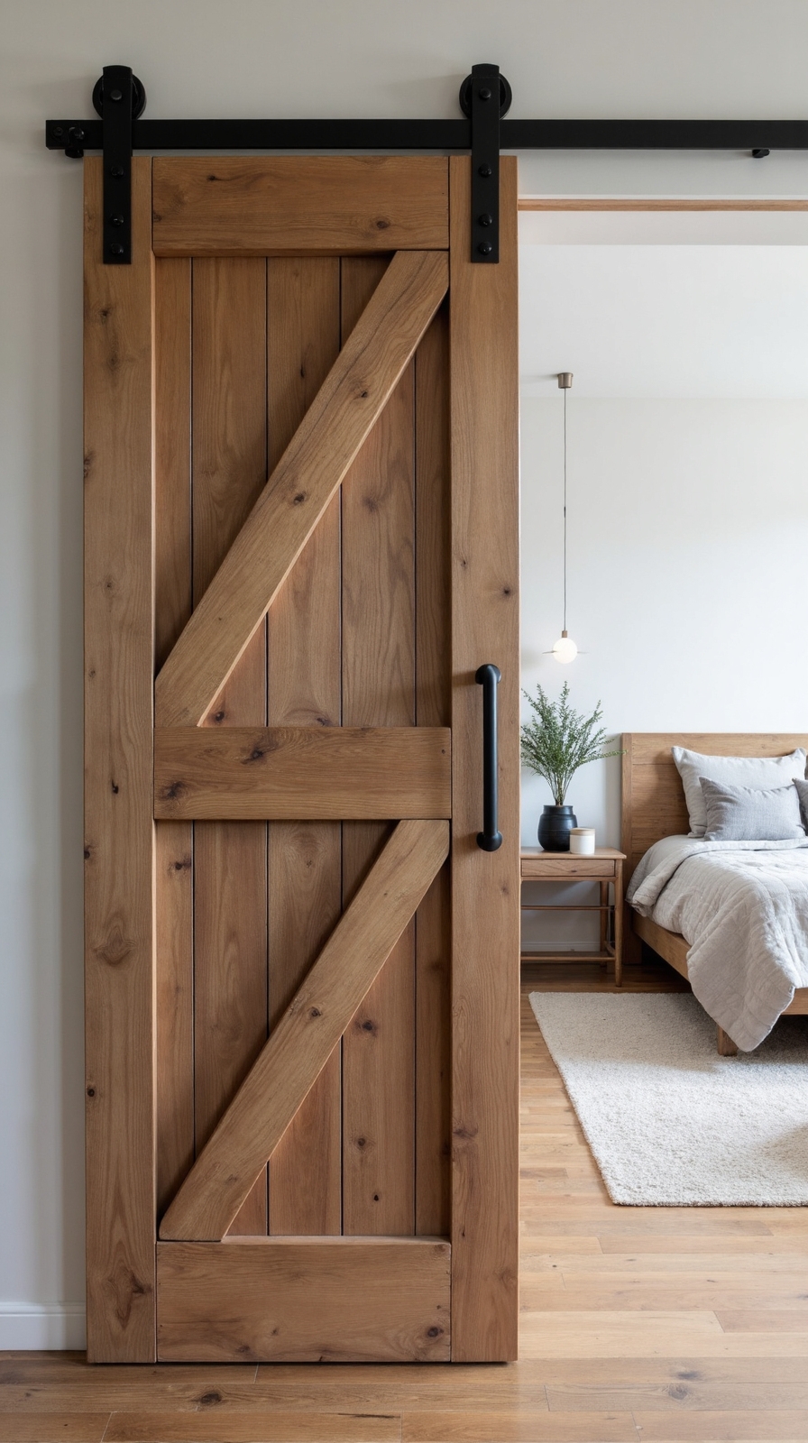 functional room separation with barn doors