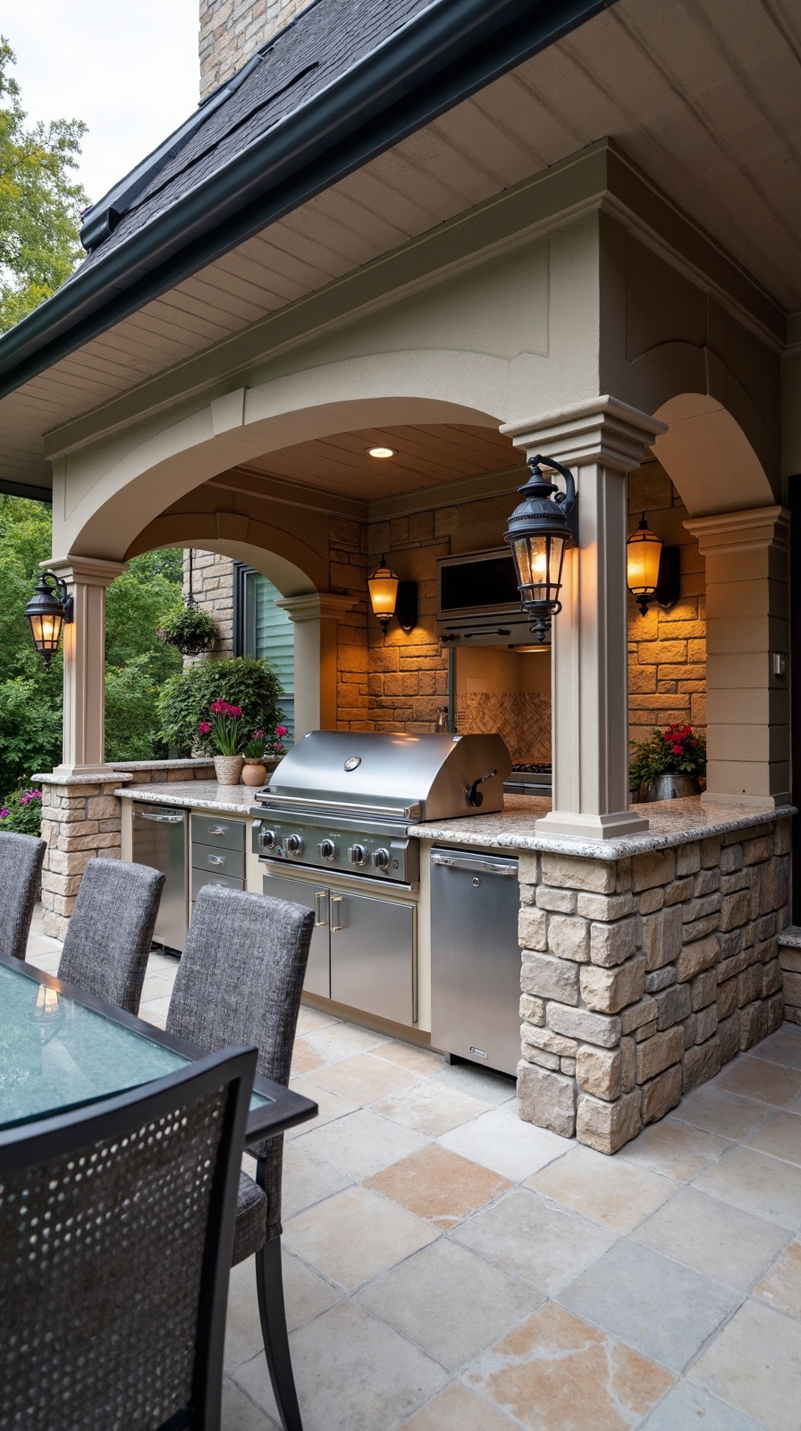 functional stylish entertaining outdoor kitchen design