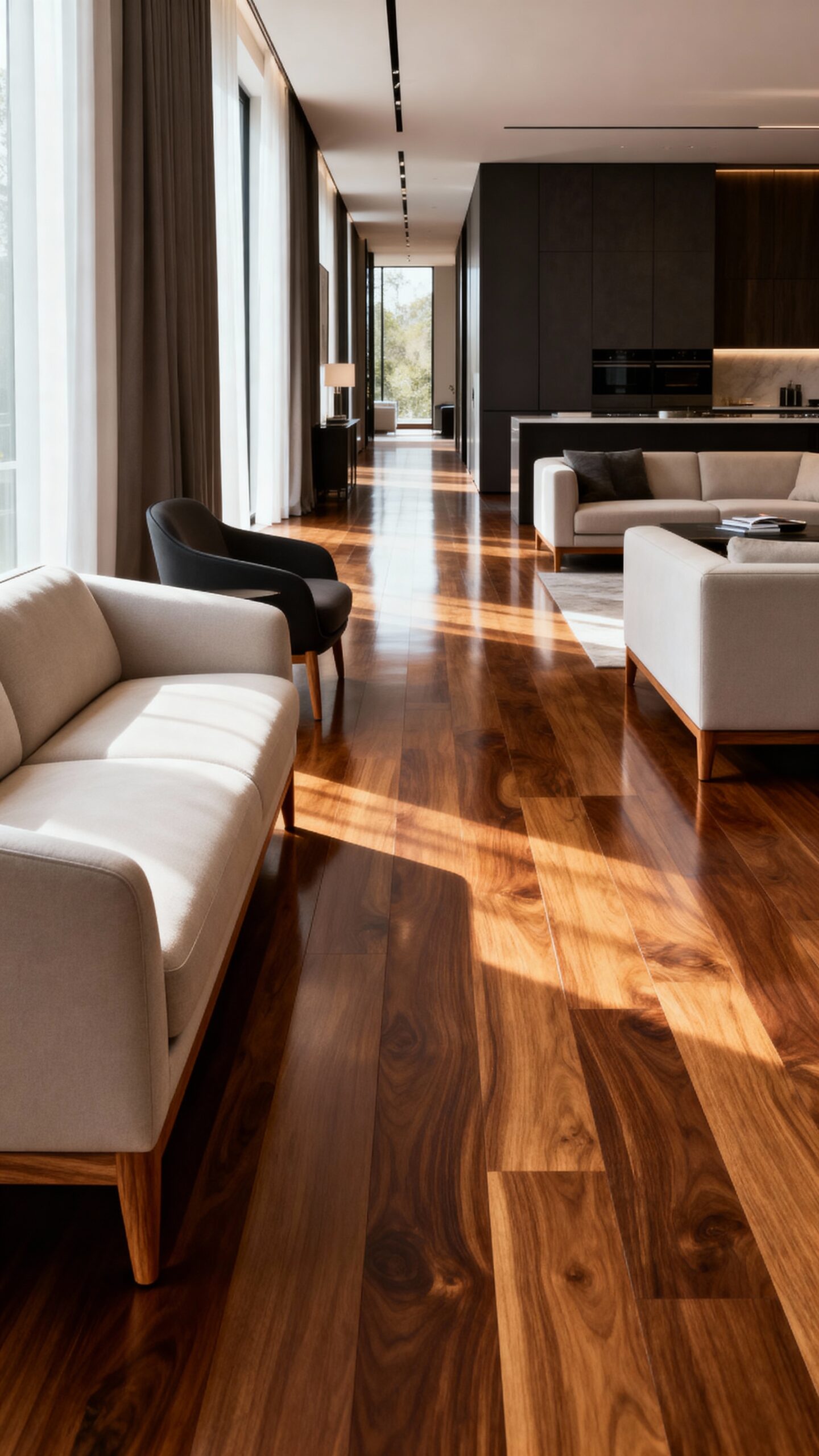 furniture with exposed legs enhances spaciousness