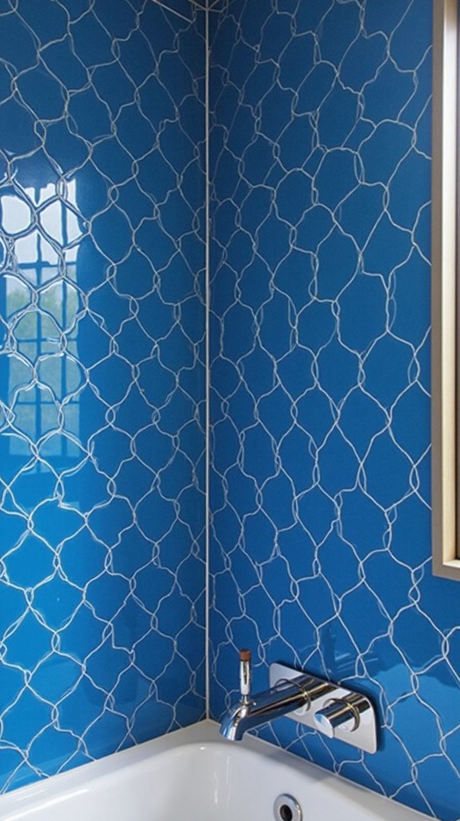geometric cobalt bathroom tile patterns