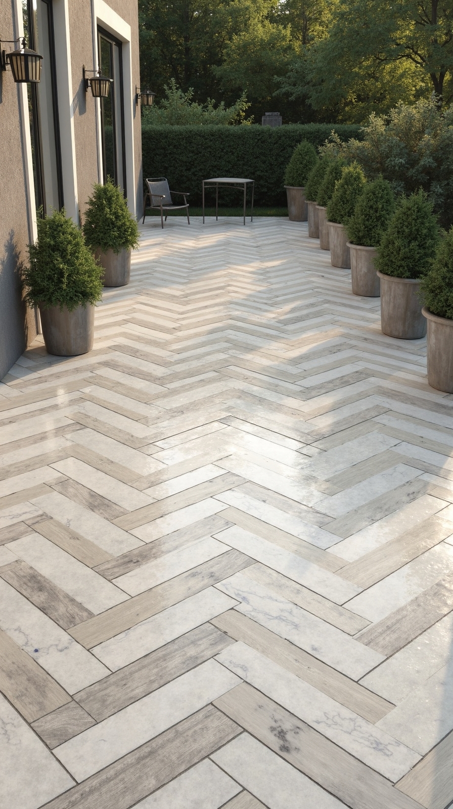 geometric modular sophisticated outdoor tiling
