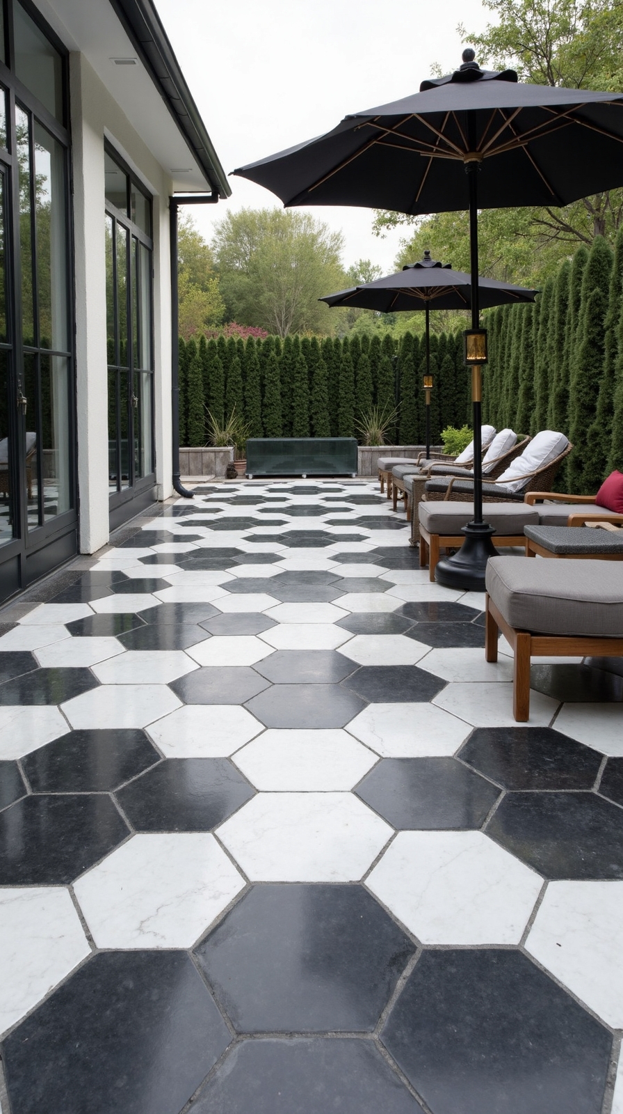 geometric porcelain patio tile patterns
