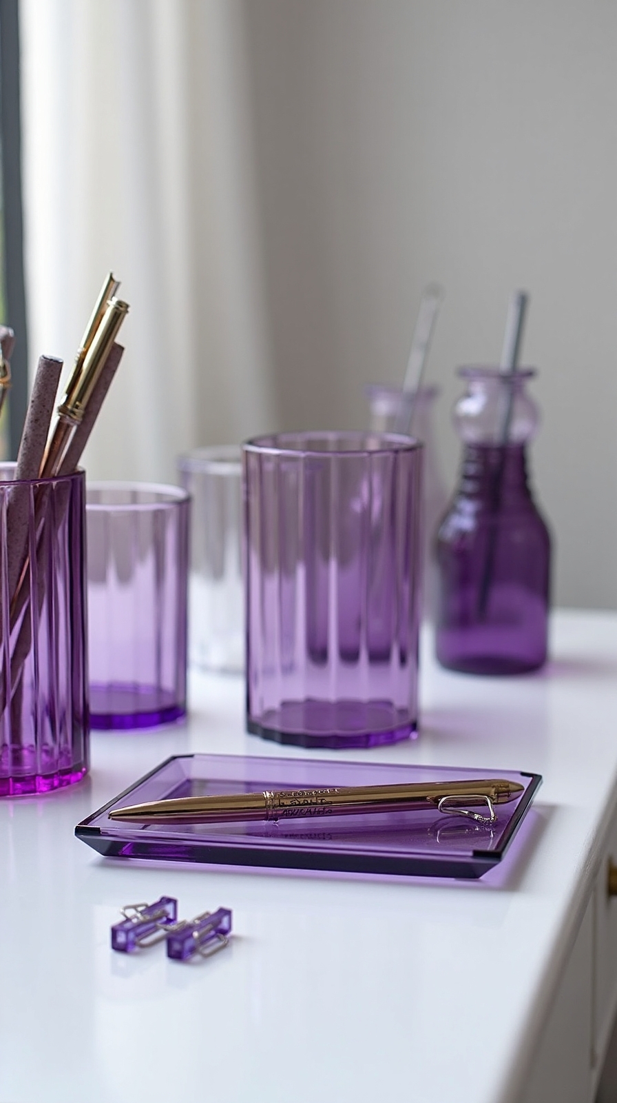 glamorous and functional amethyst desk accessories