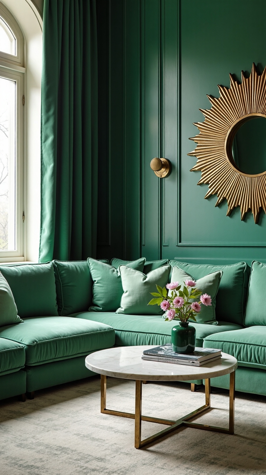 glamorous mint green velvet art deco