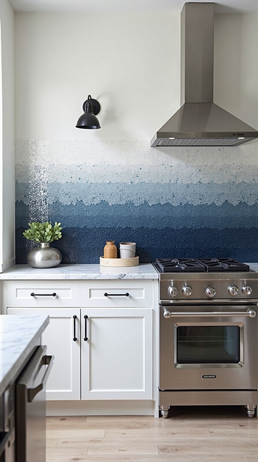 gradient color mosaic tile design