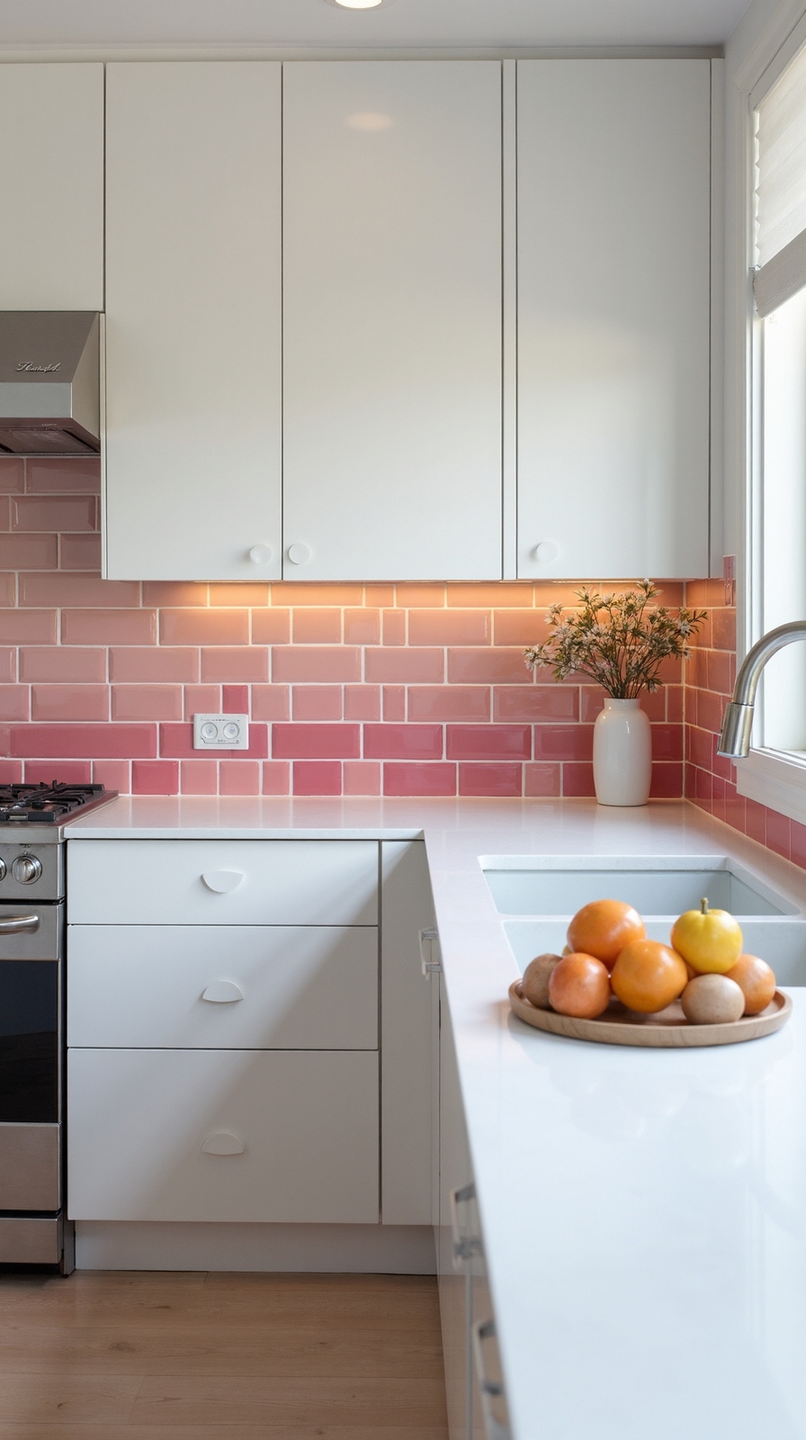 gradient pink ombr tile transformation