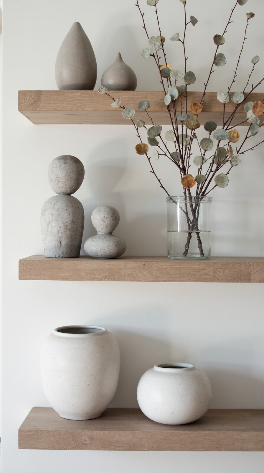 grounding winter decor with sculptural balance