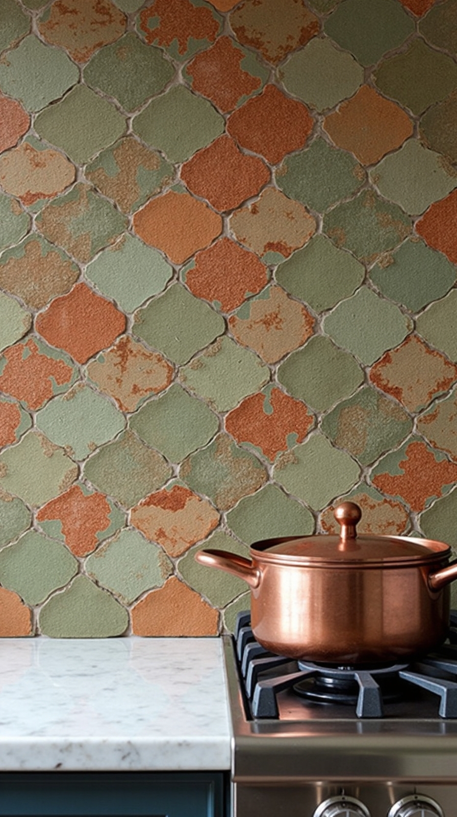 handcrafted tiles add distinctive charm