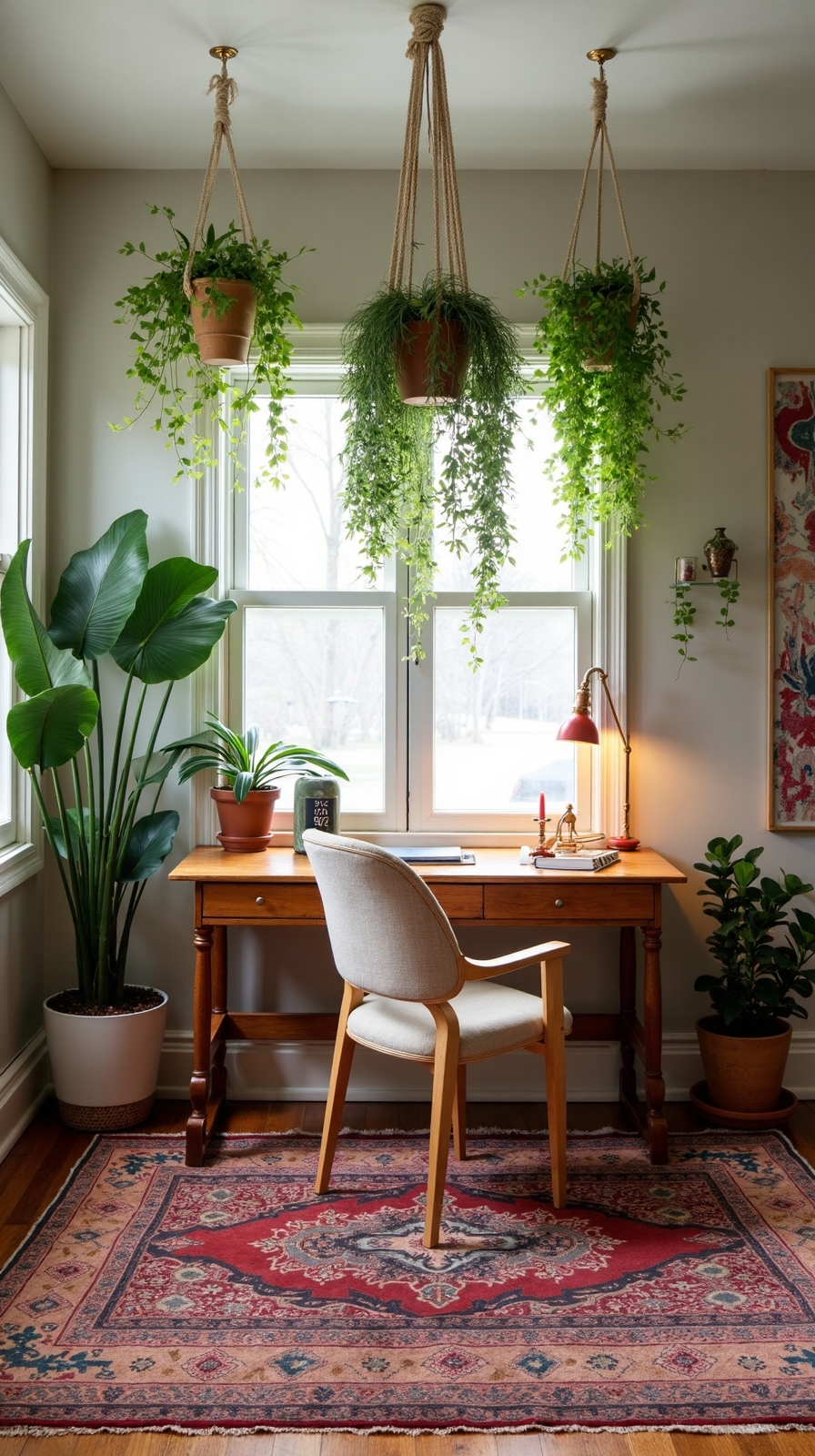 hanging floor layered boho plant paradise