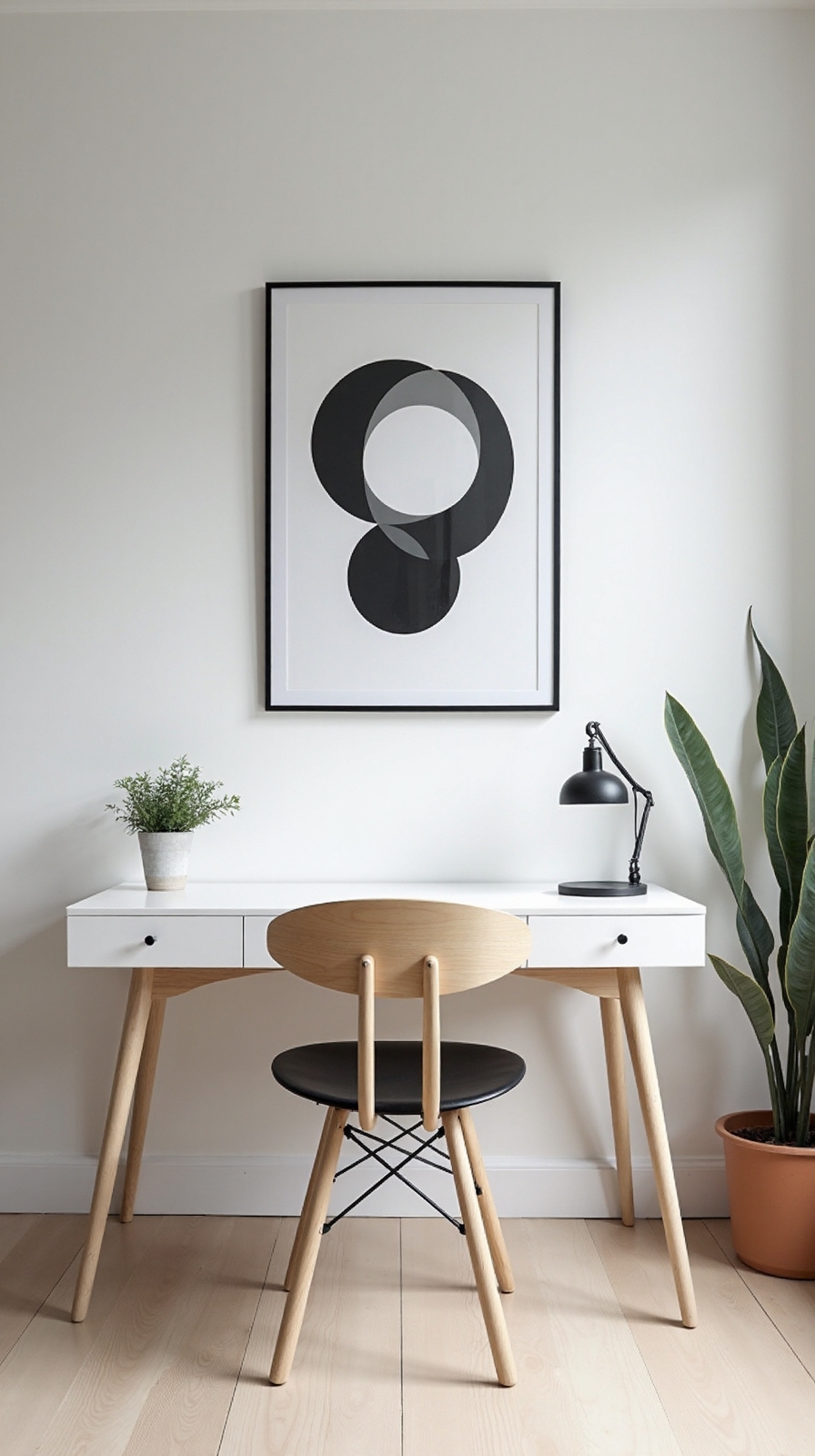 harmonious minimalist scandinavian black and white art