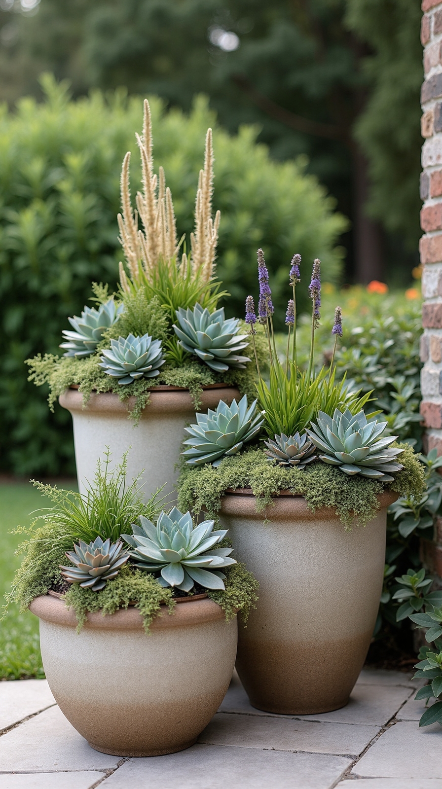 heightened harmonious cascading dimensional patio garden