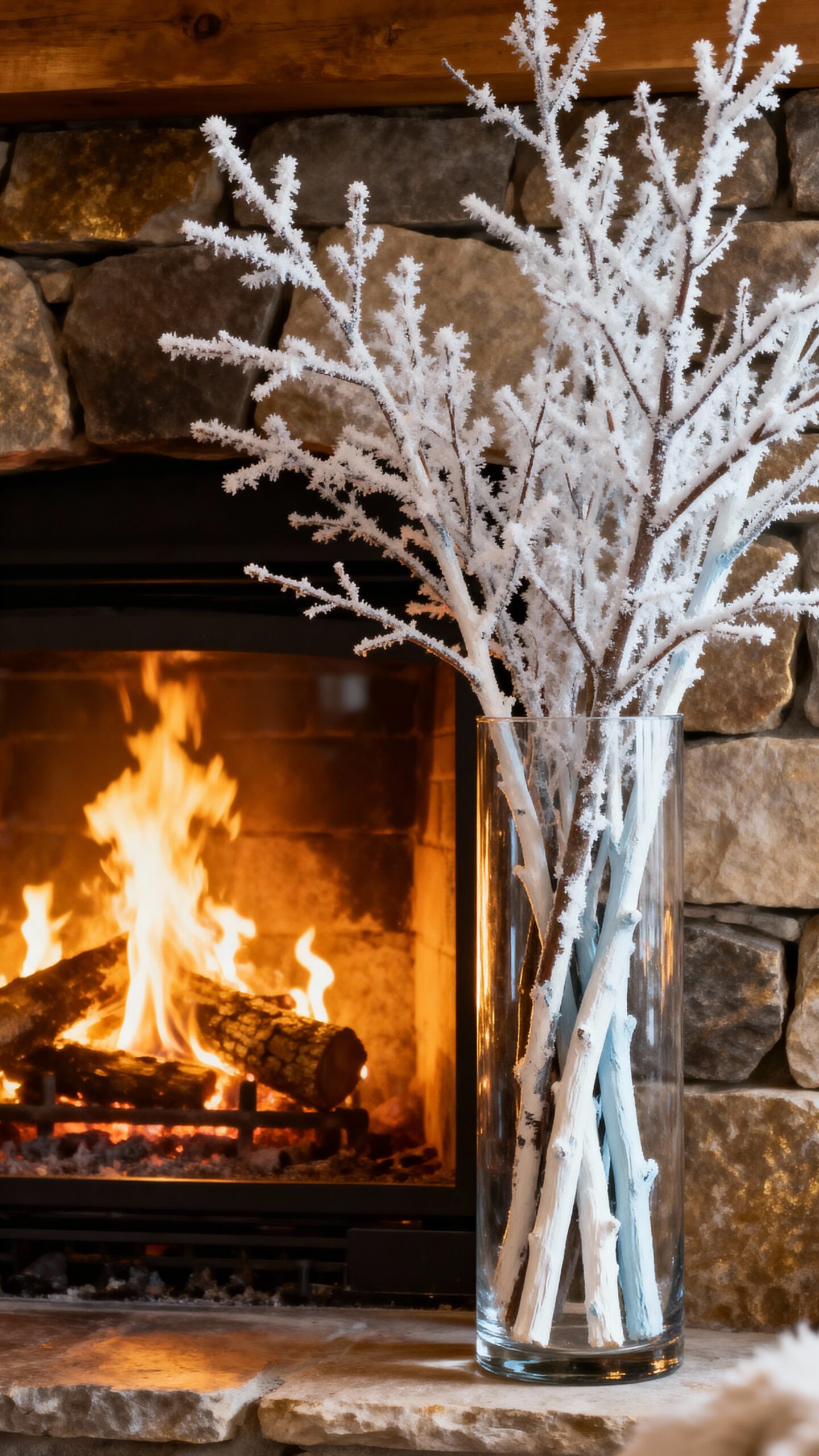 icy ethereal winter decor display