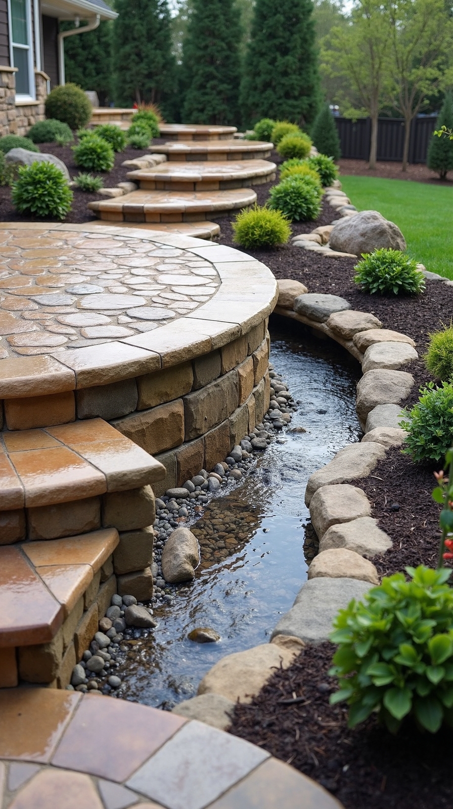 improved water drainage flexible raised patio