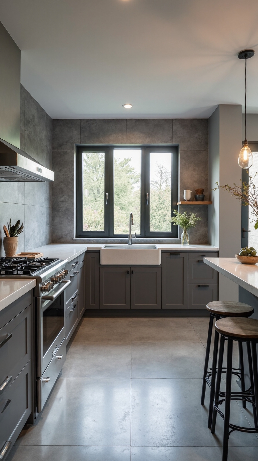 industrial chic concrete tiles