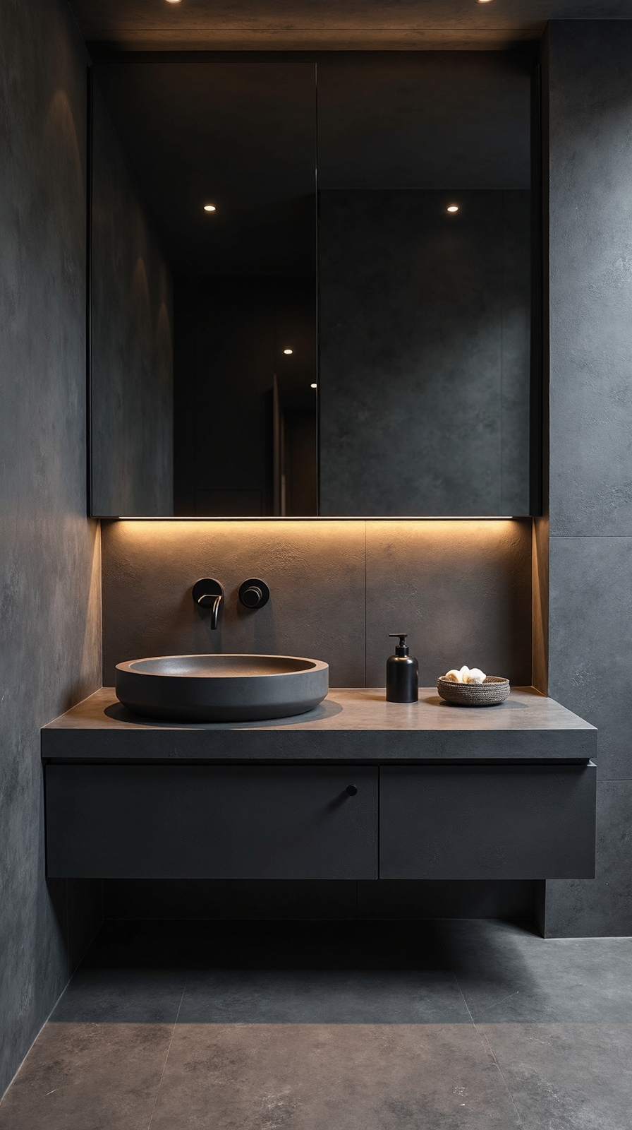 industrial elegance with charcoal concrete