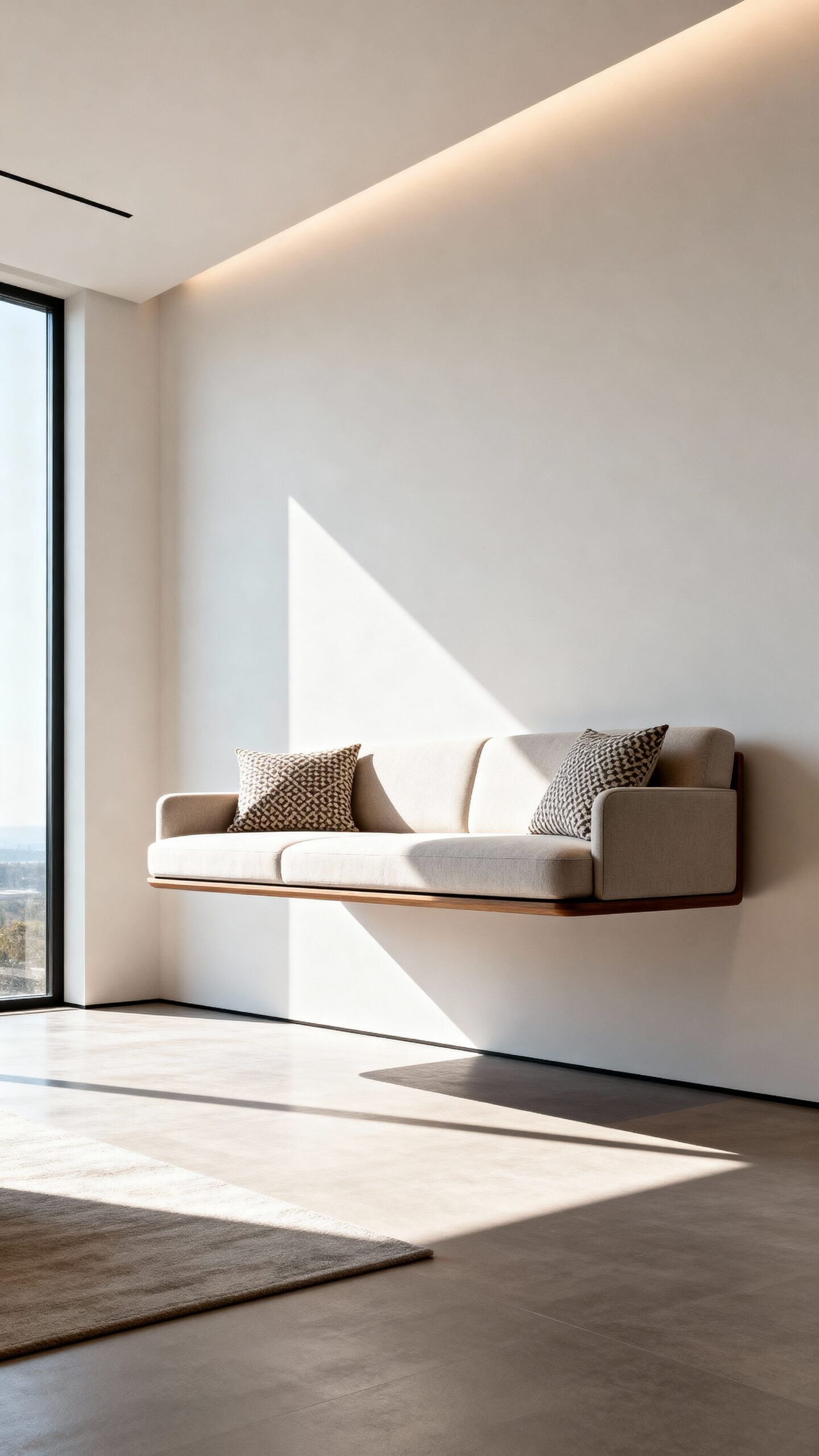 innovative space saving wall mounted floating sofas
