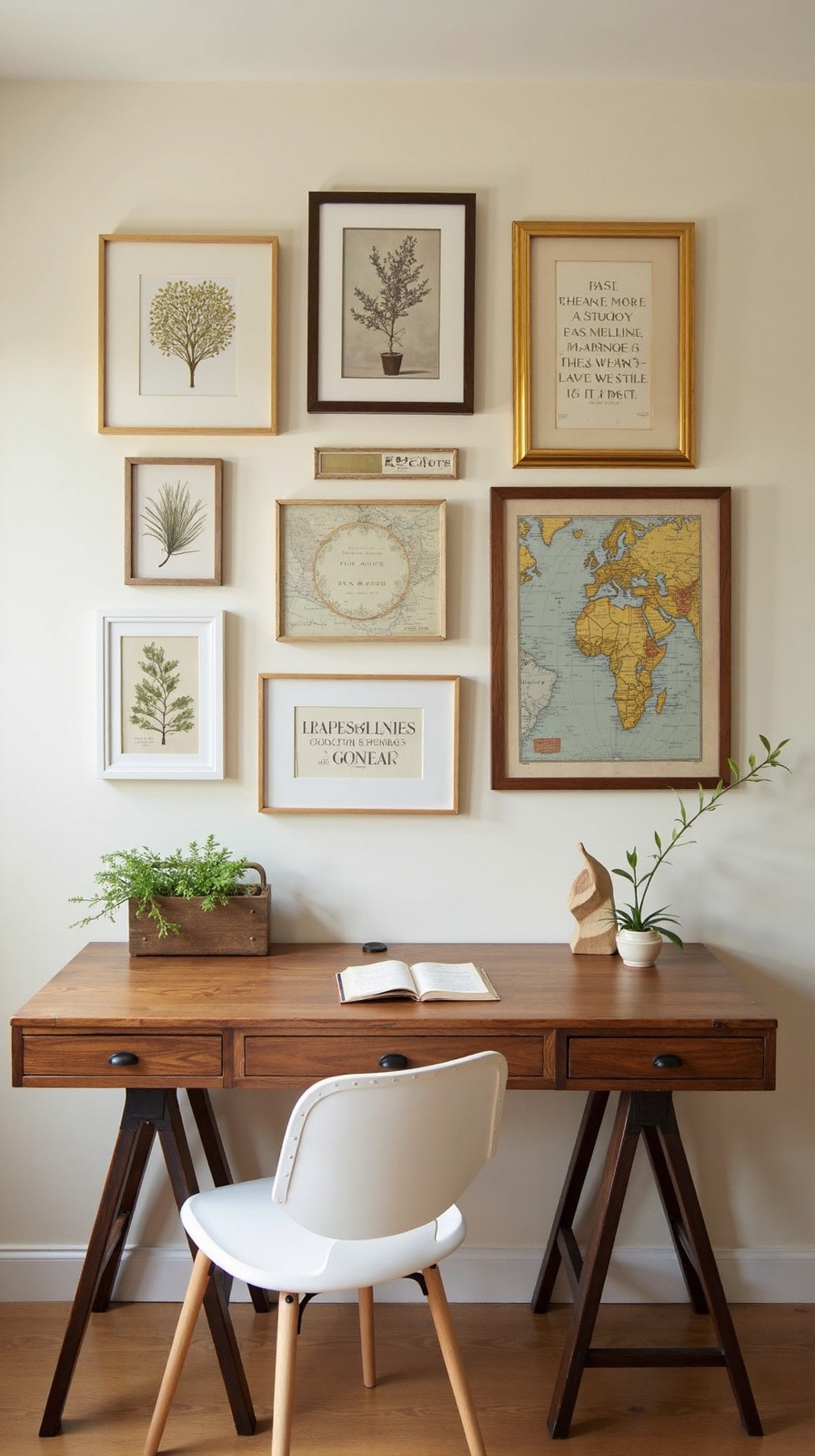 inspiring home office gallery wall