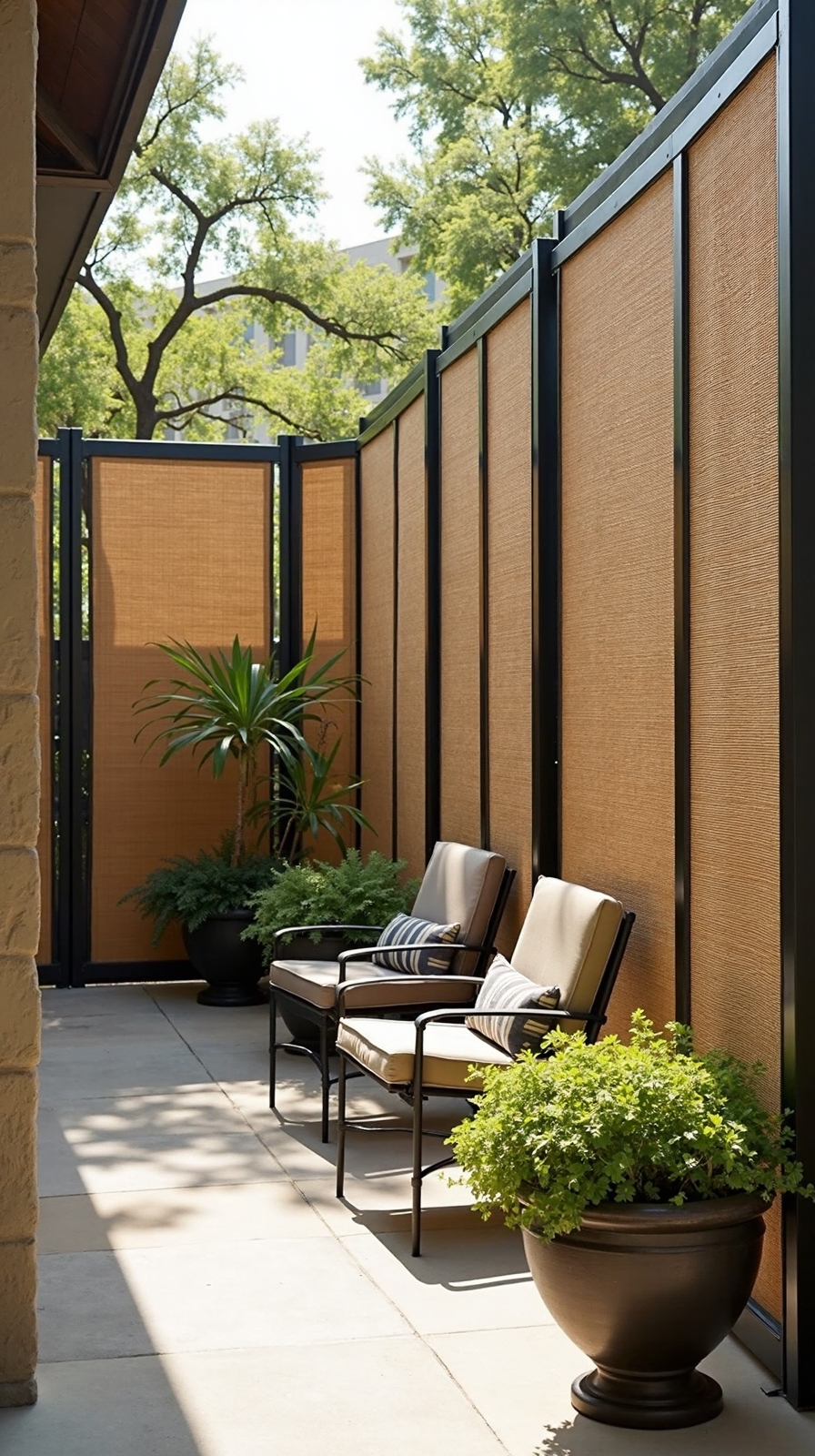 instant privacy with bamboo or fabric