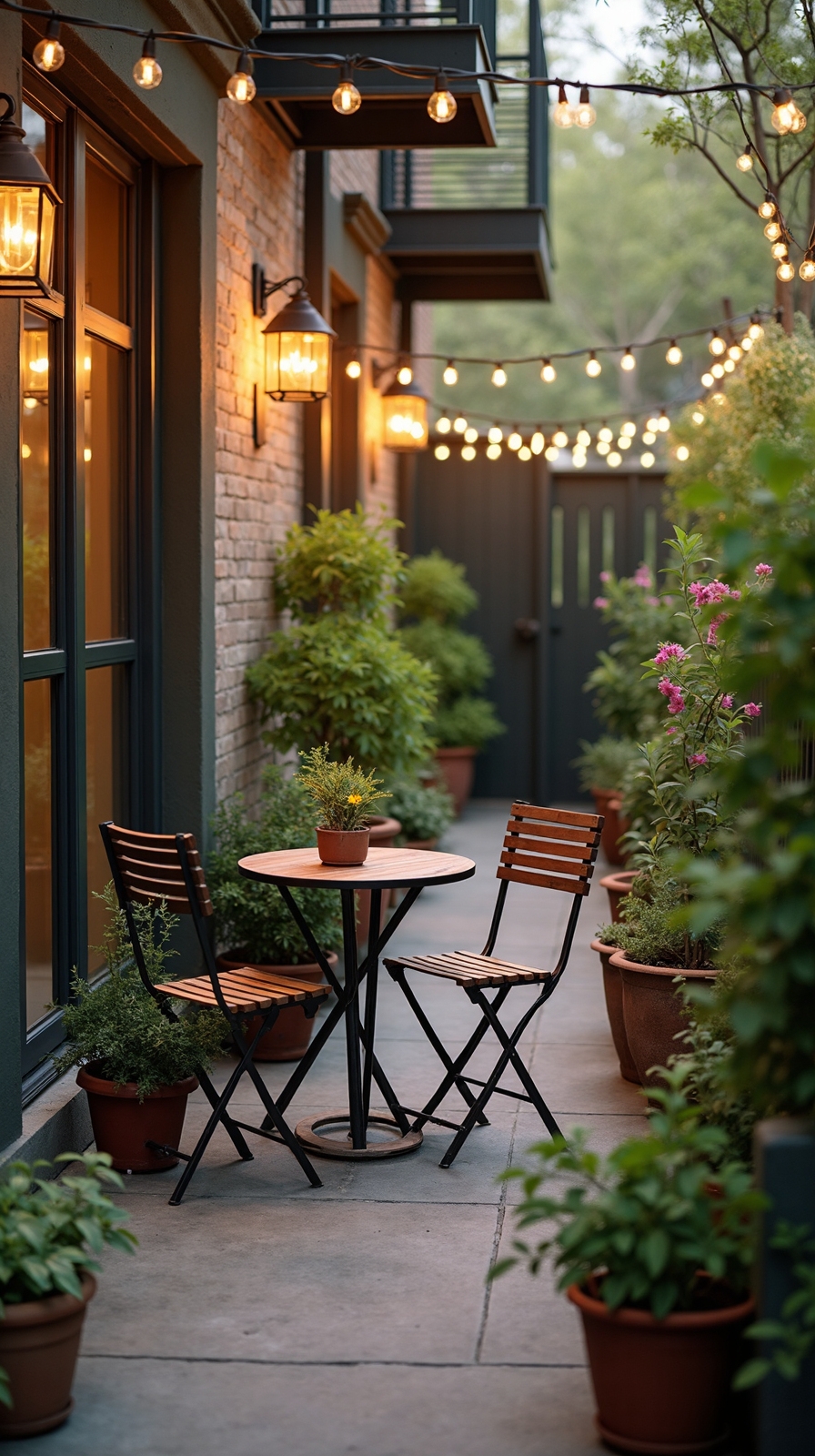 intimate functional weather resistant kitchen adjacent bistro set