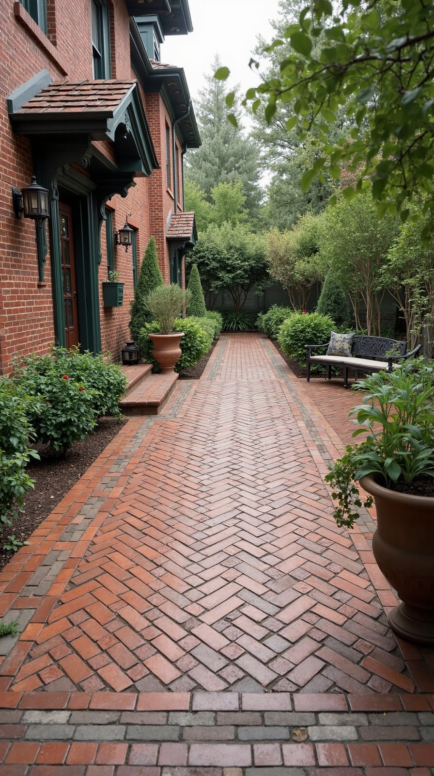 intricate geometric victorian inspired brick patterns